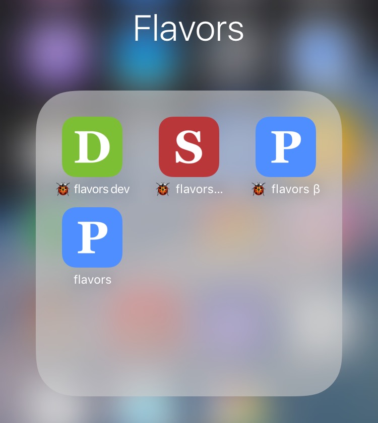 App flavors on the home screen